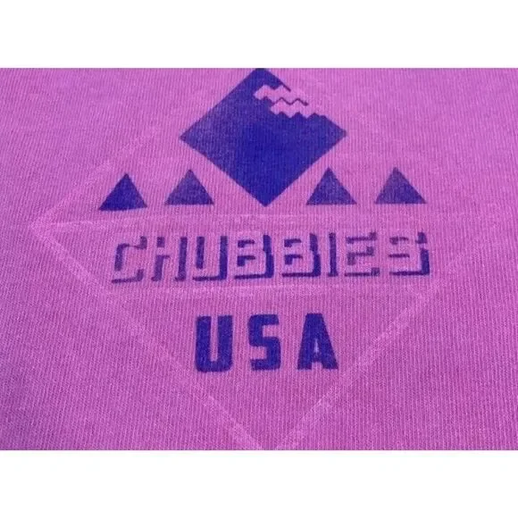 Chubbies Mock Turtleneck Long Sleeve T-Shirt Men's Size M Pink Made In USA Beach - Picture 4 of 5